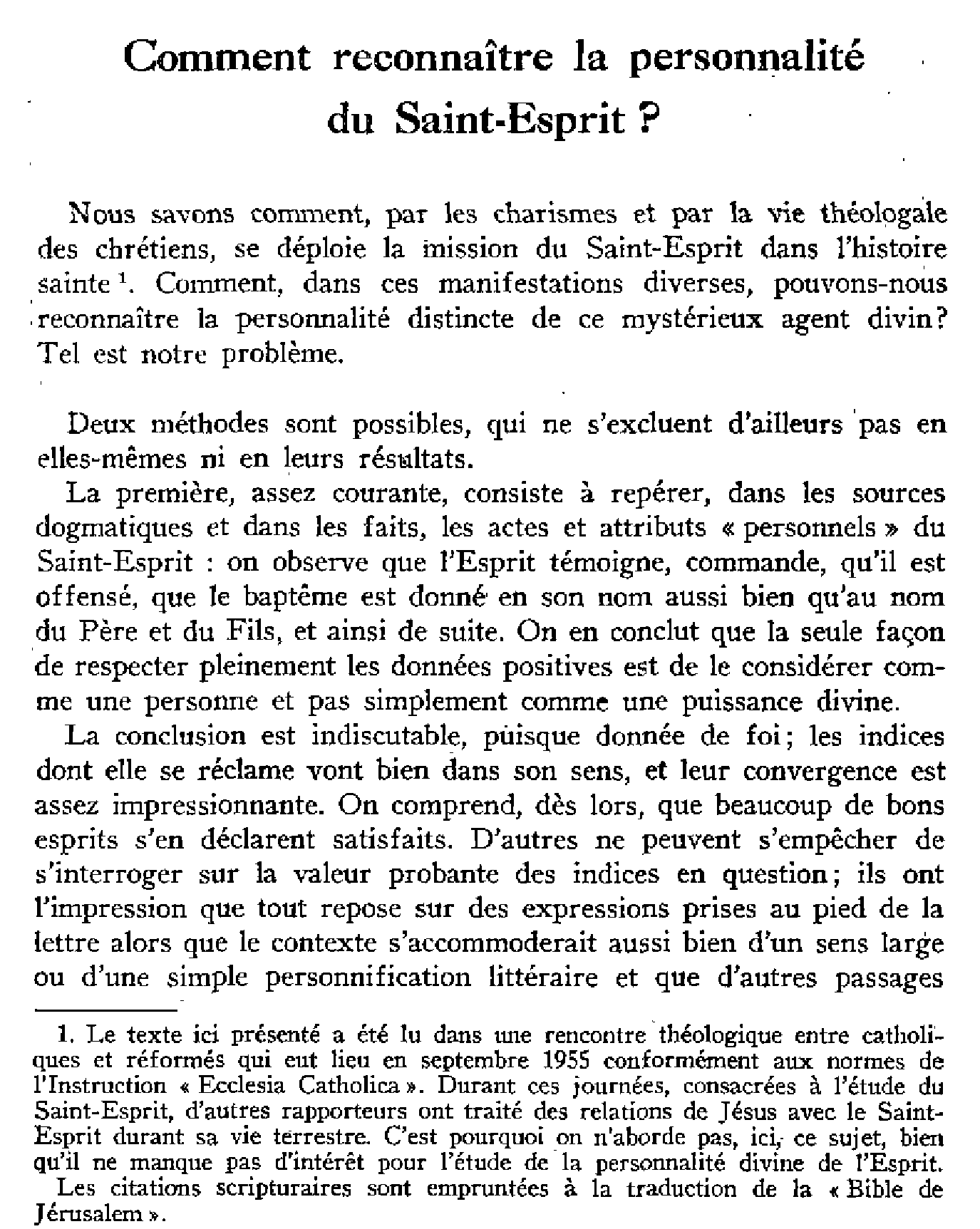 Comment reconnaître la personnalité du Saint-Esprit ?