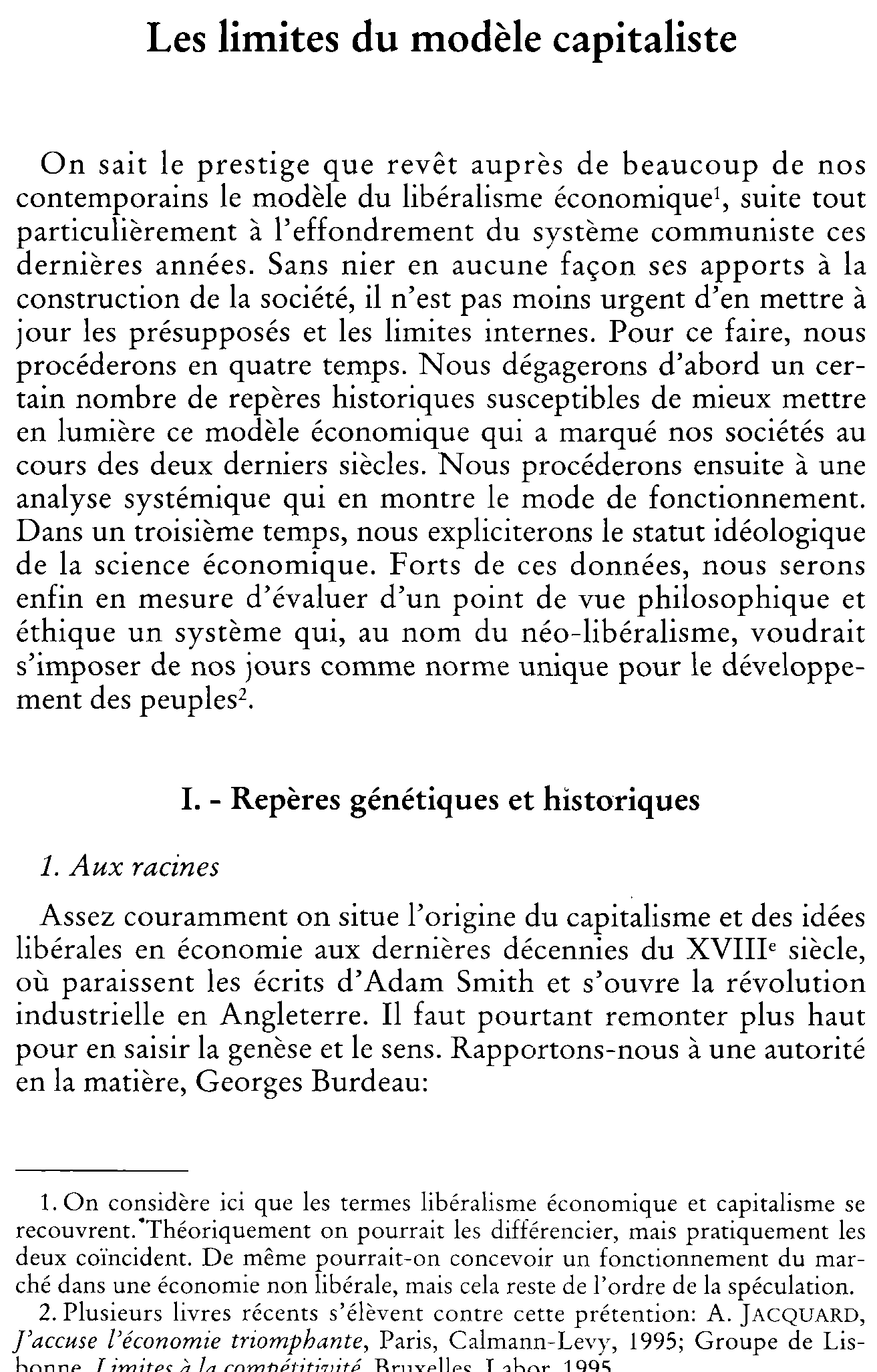 Les limites du modèle capitaliste
