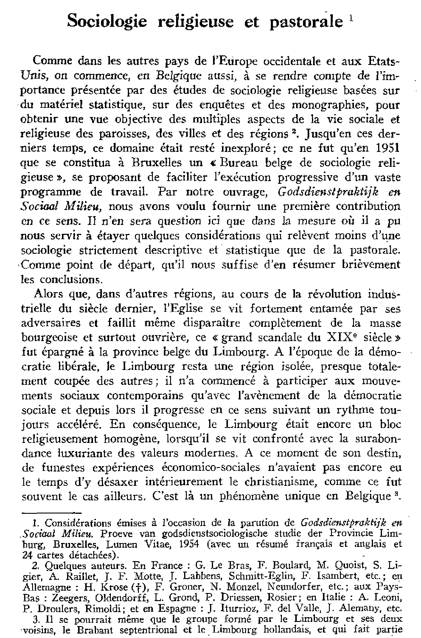 Sociologie religieuse et pastorale