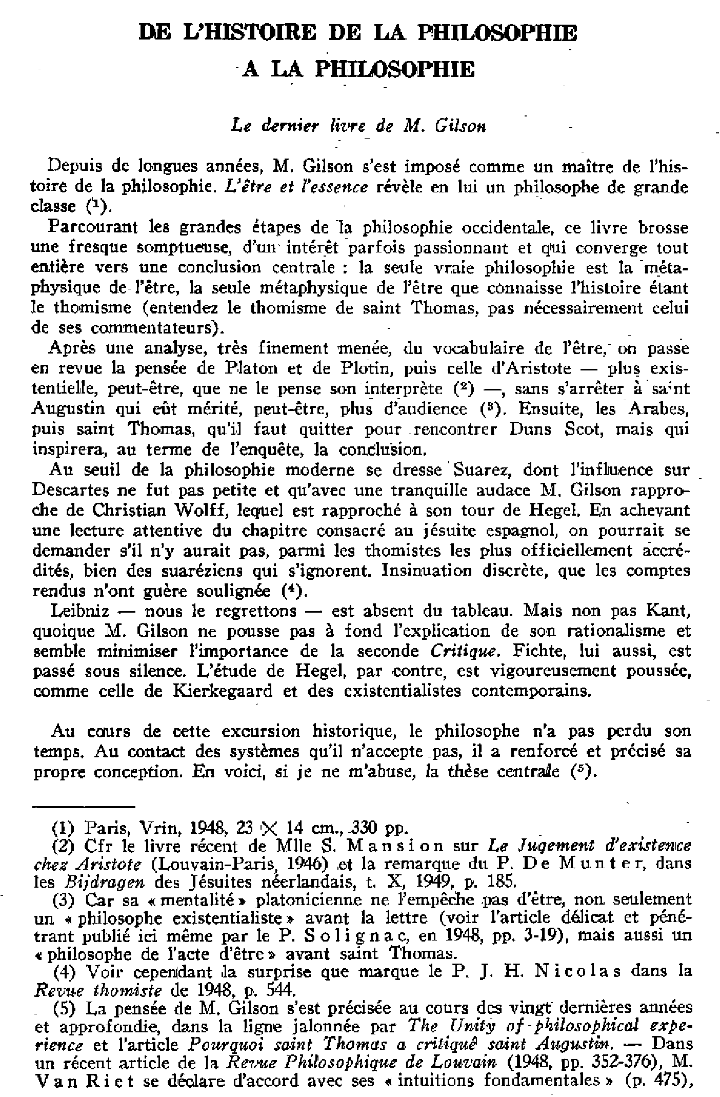 De l'histoire de la philosophie à la philosophie