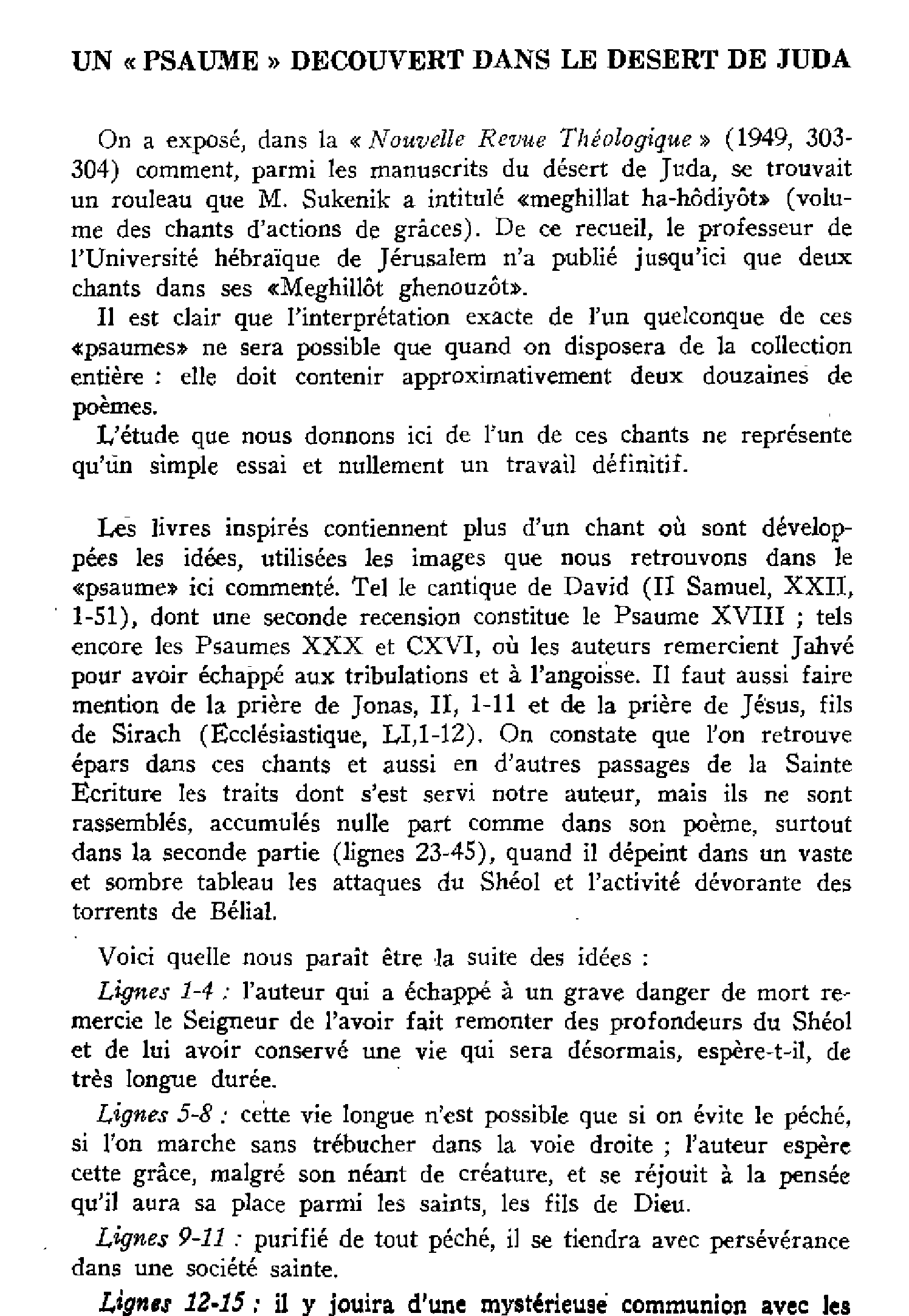 Un « psaume » découvert dans le désert de Juda