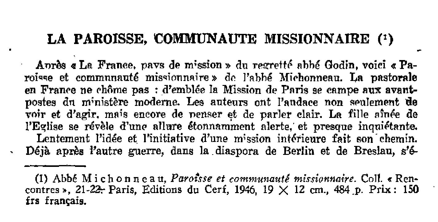 La paroisse, communauté missionnaire