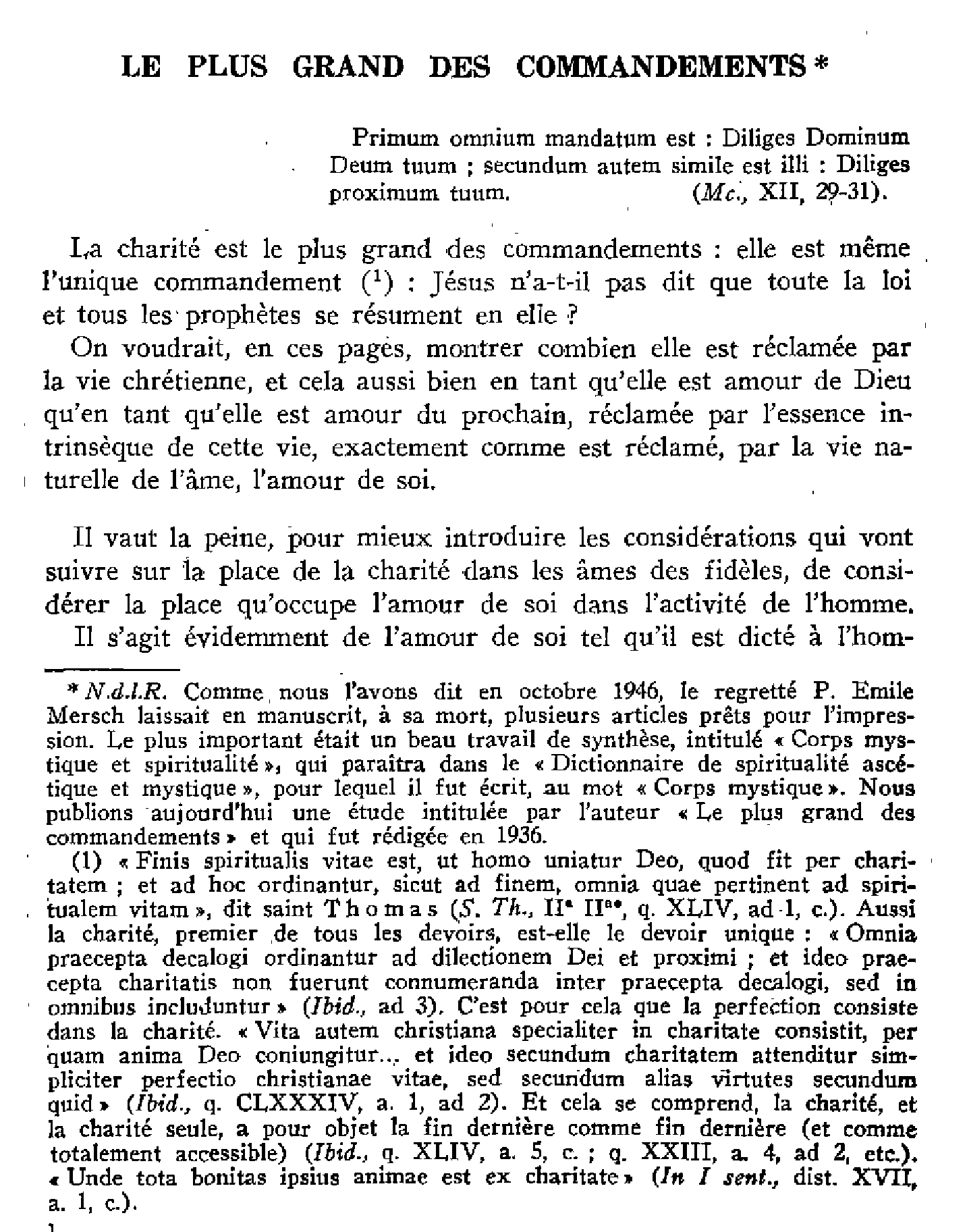 Le plus grand des commandements