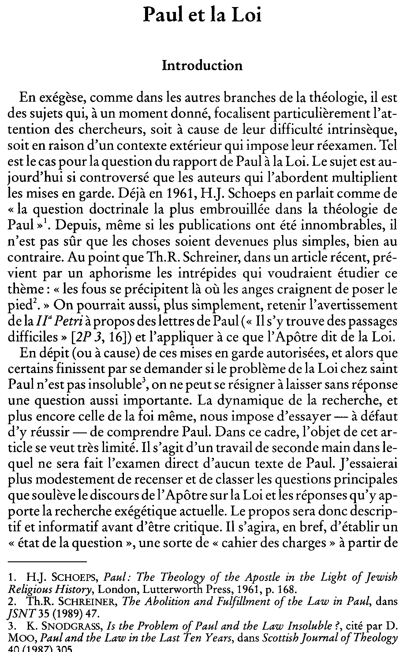 Paul et la Loi