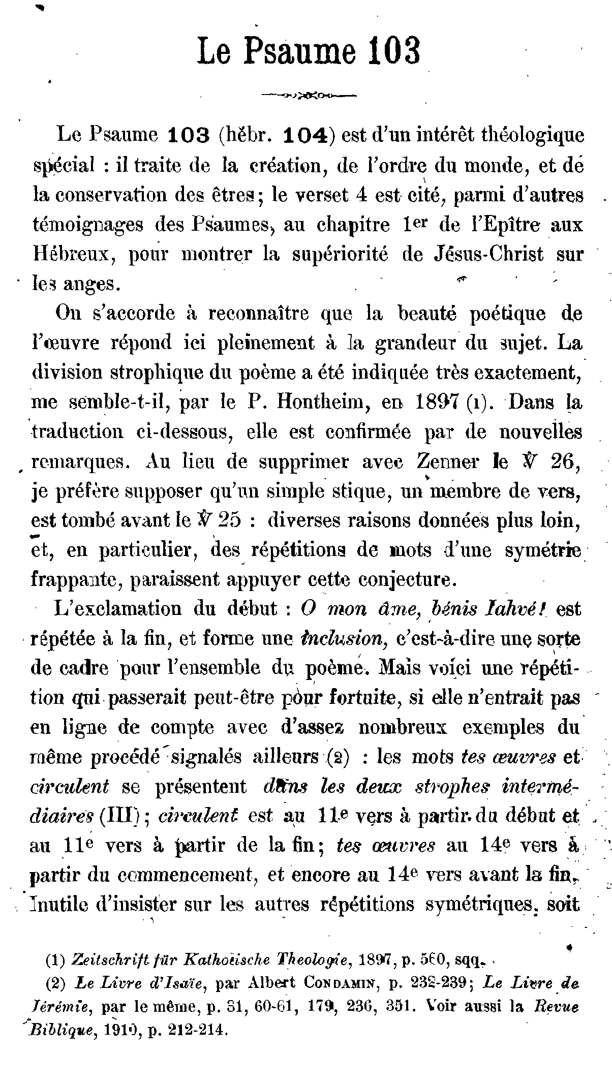 Le psaume 103