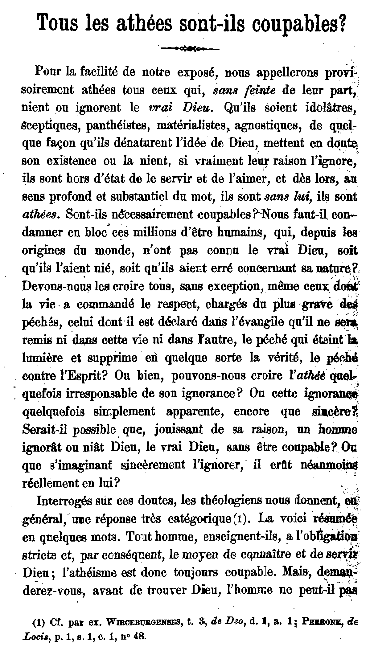 Tous les athées sont-ils coupables ?