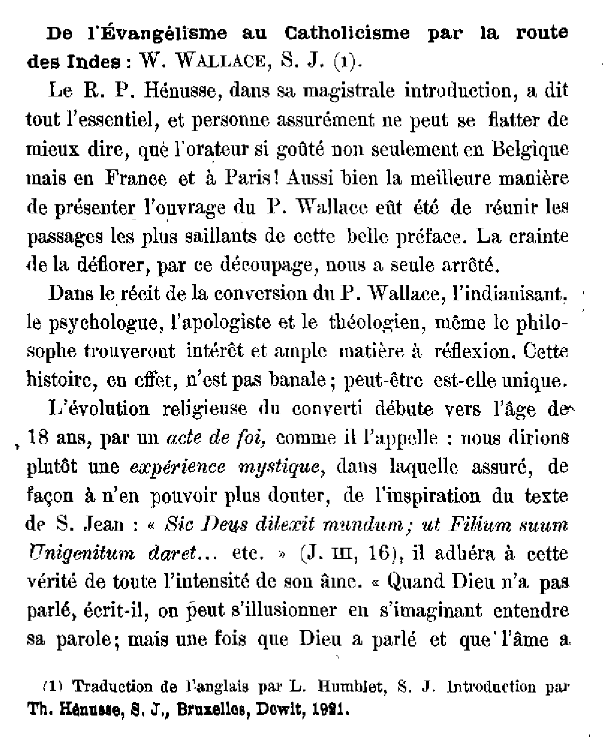De l'Evangélisme au Catholicisme par la route des Indes