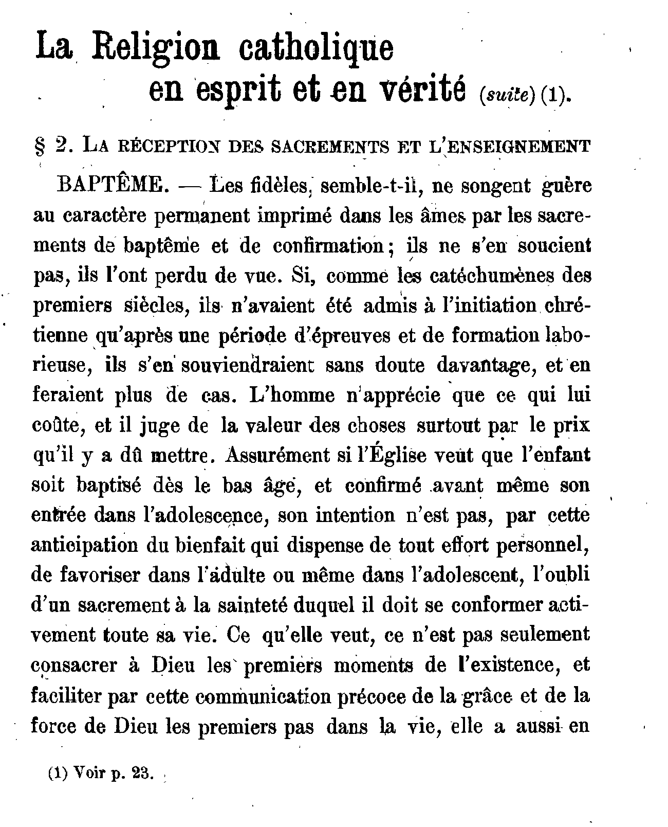 La Religion catholique en esprit et en vérité (2)