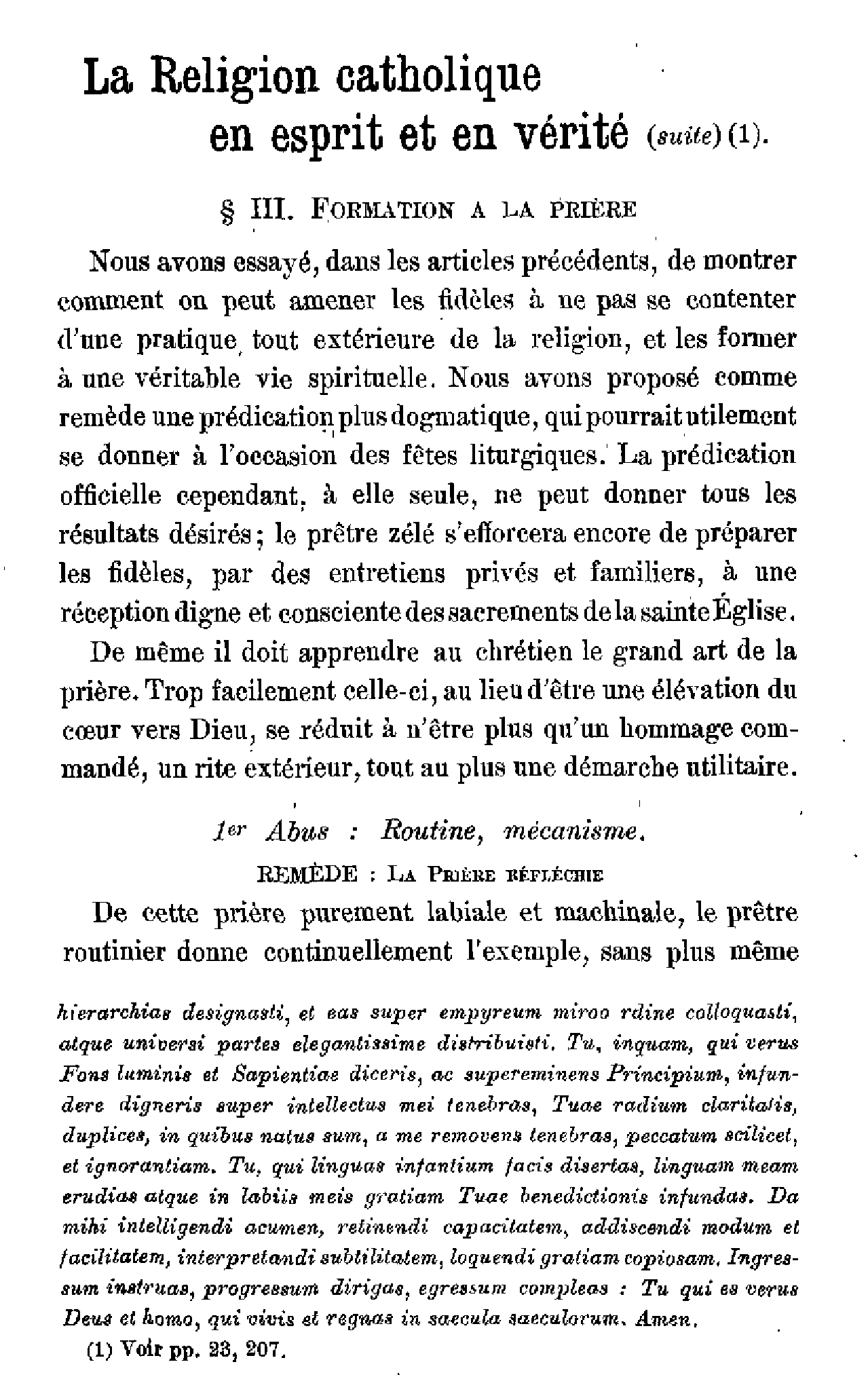 La religion catholique en esprit et en vérité (3)