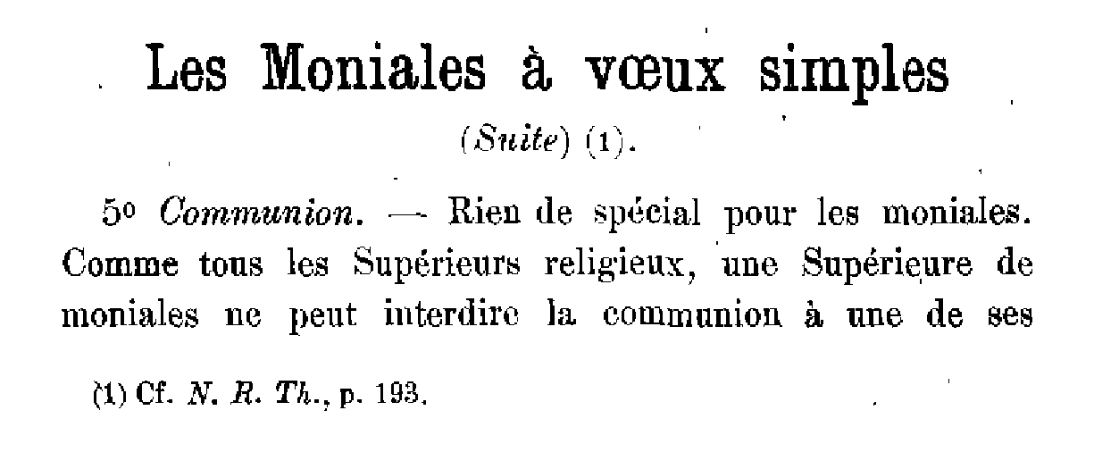 Les Moniales à voeux simples (2)