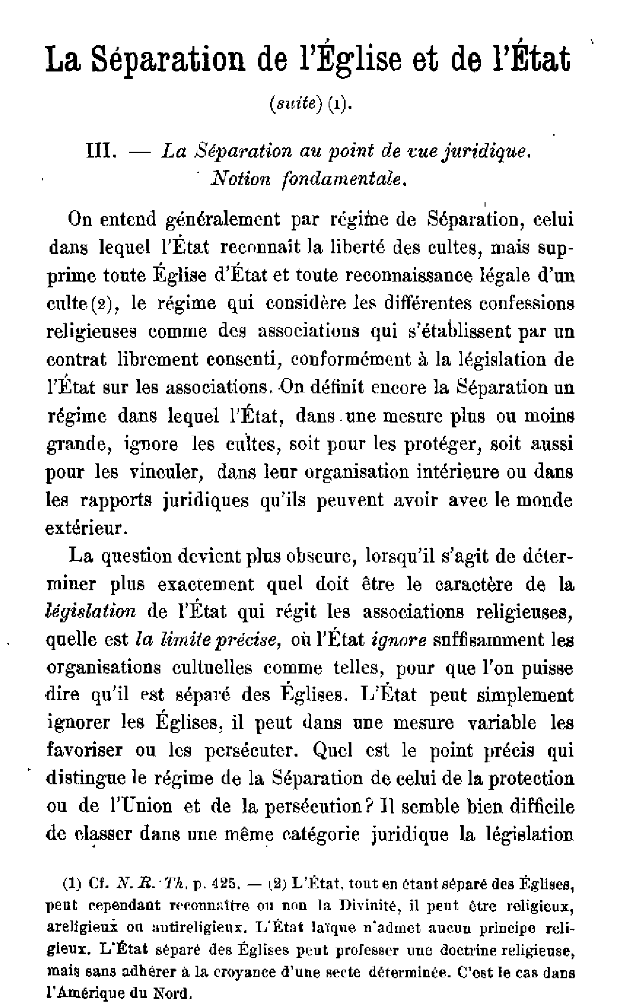 La Séparation de l'Eglise et de l'Etat (2)