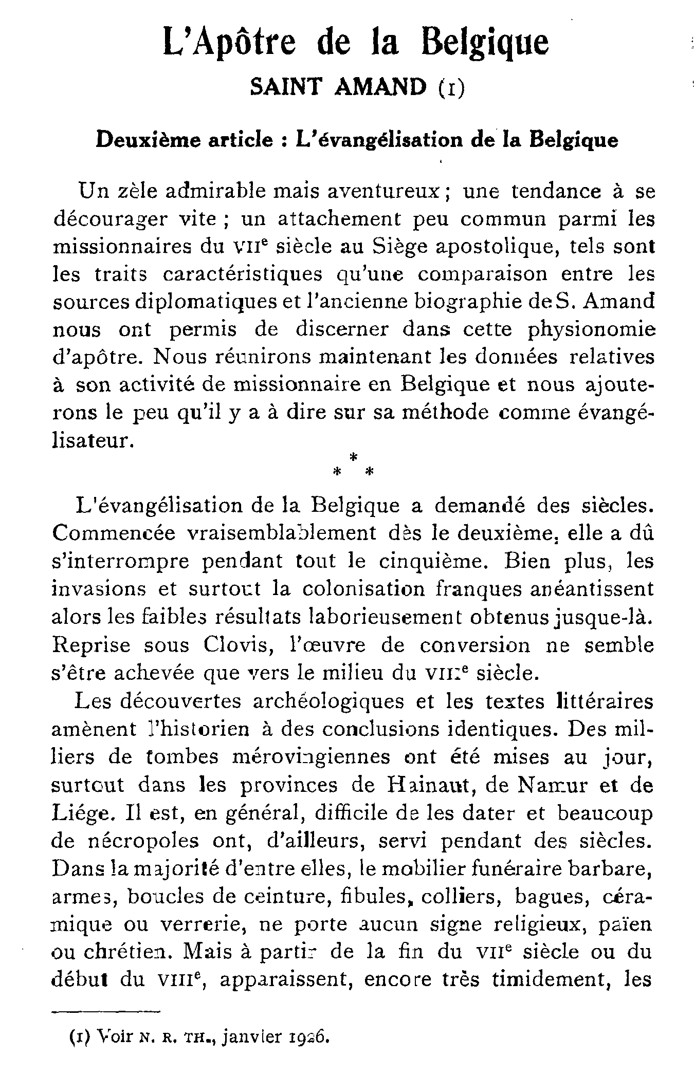 L'apôtre de la Belgique. Saint Amand (2)
