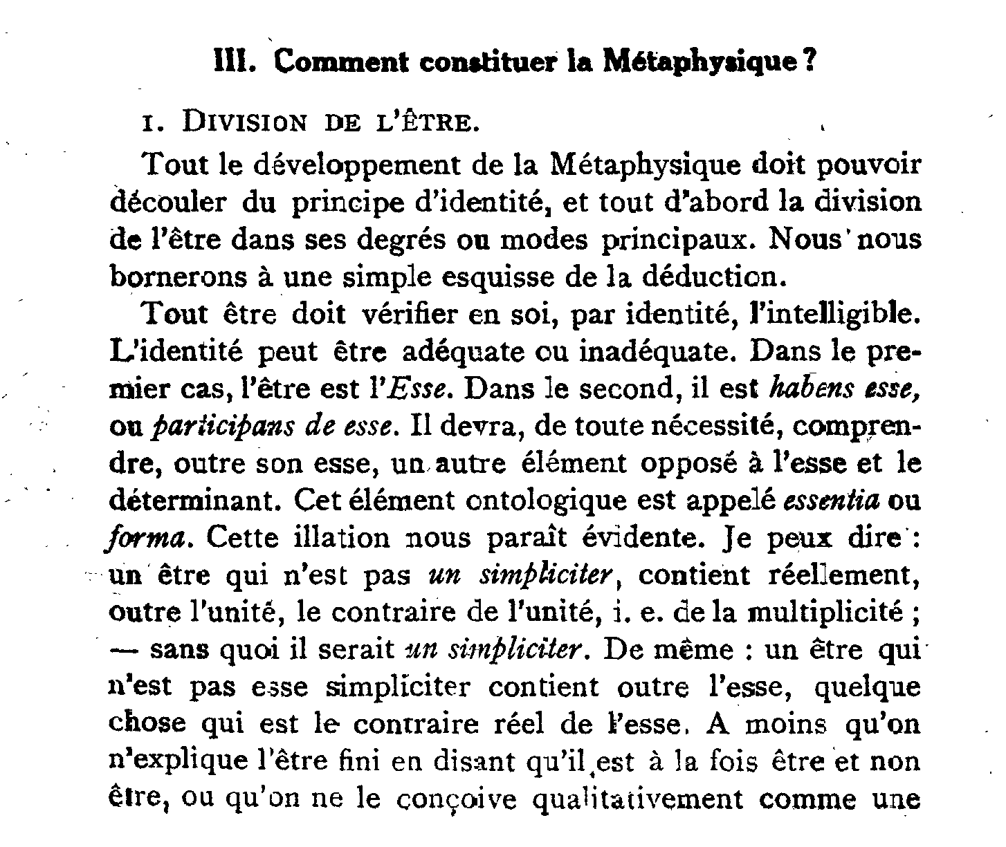 Comment constituer la Métaphysique ?