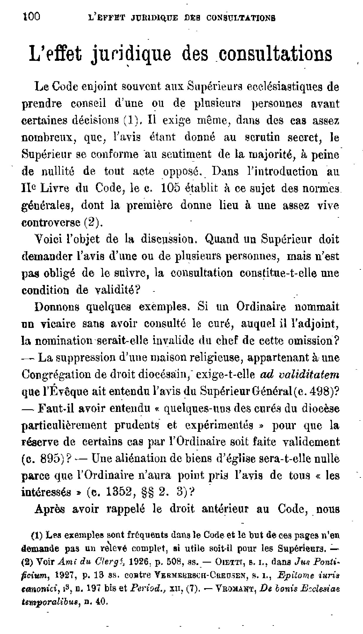 L'effet juridique des consultations