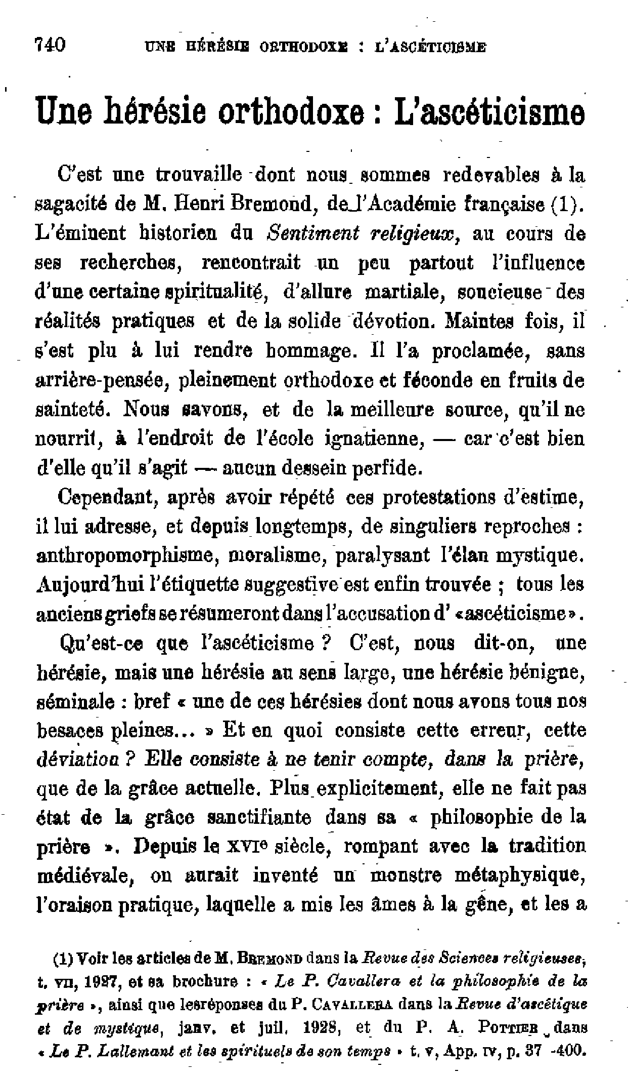 Une hérésie orthodoxe, l'ascéticisme