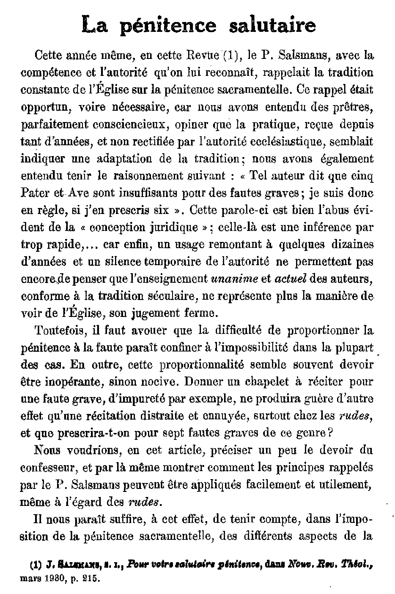La pénitence salutaire