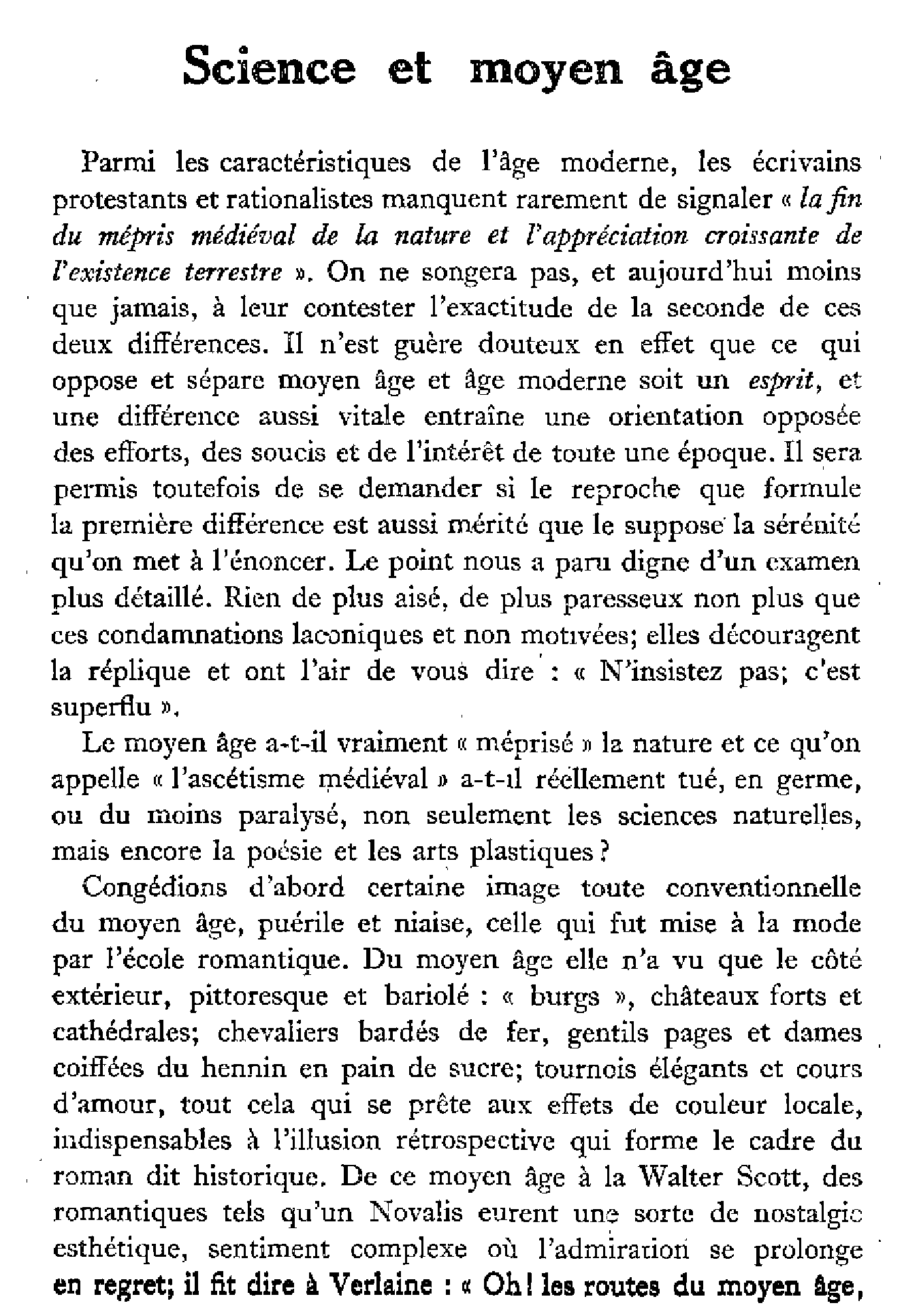Science et moyen âge