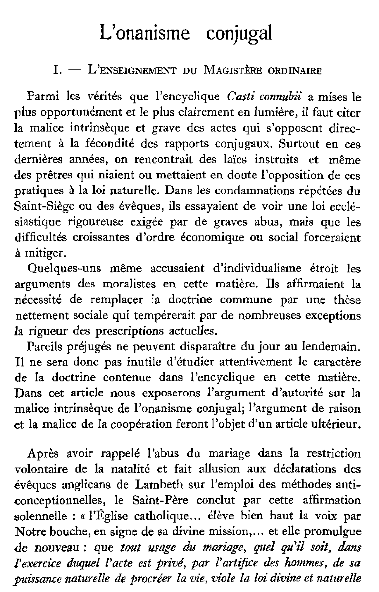 L'onanisme conjugal (1)