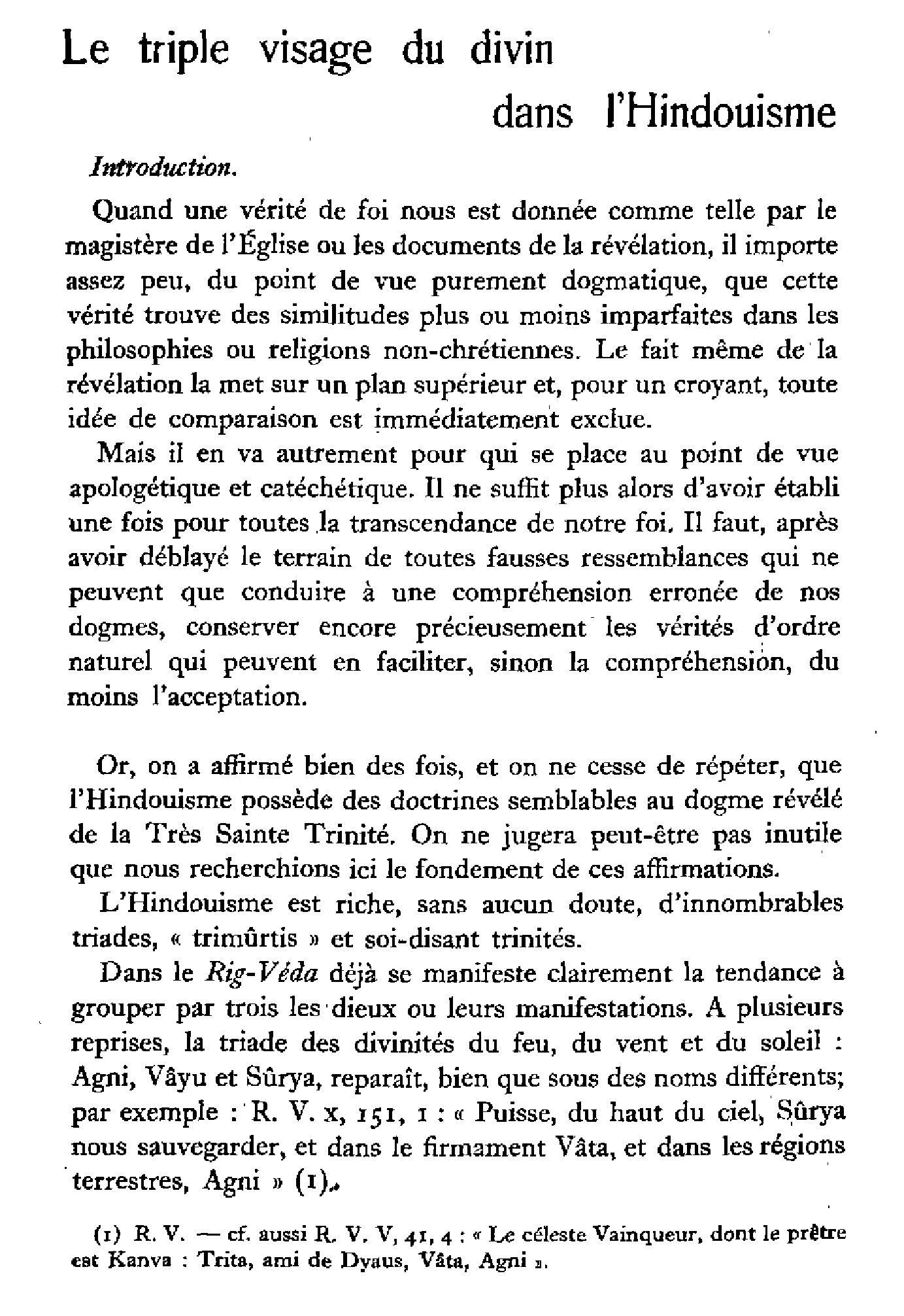 Le triple visage du divin dans l'Hindouisme