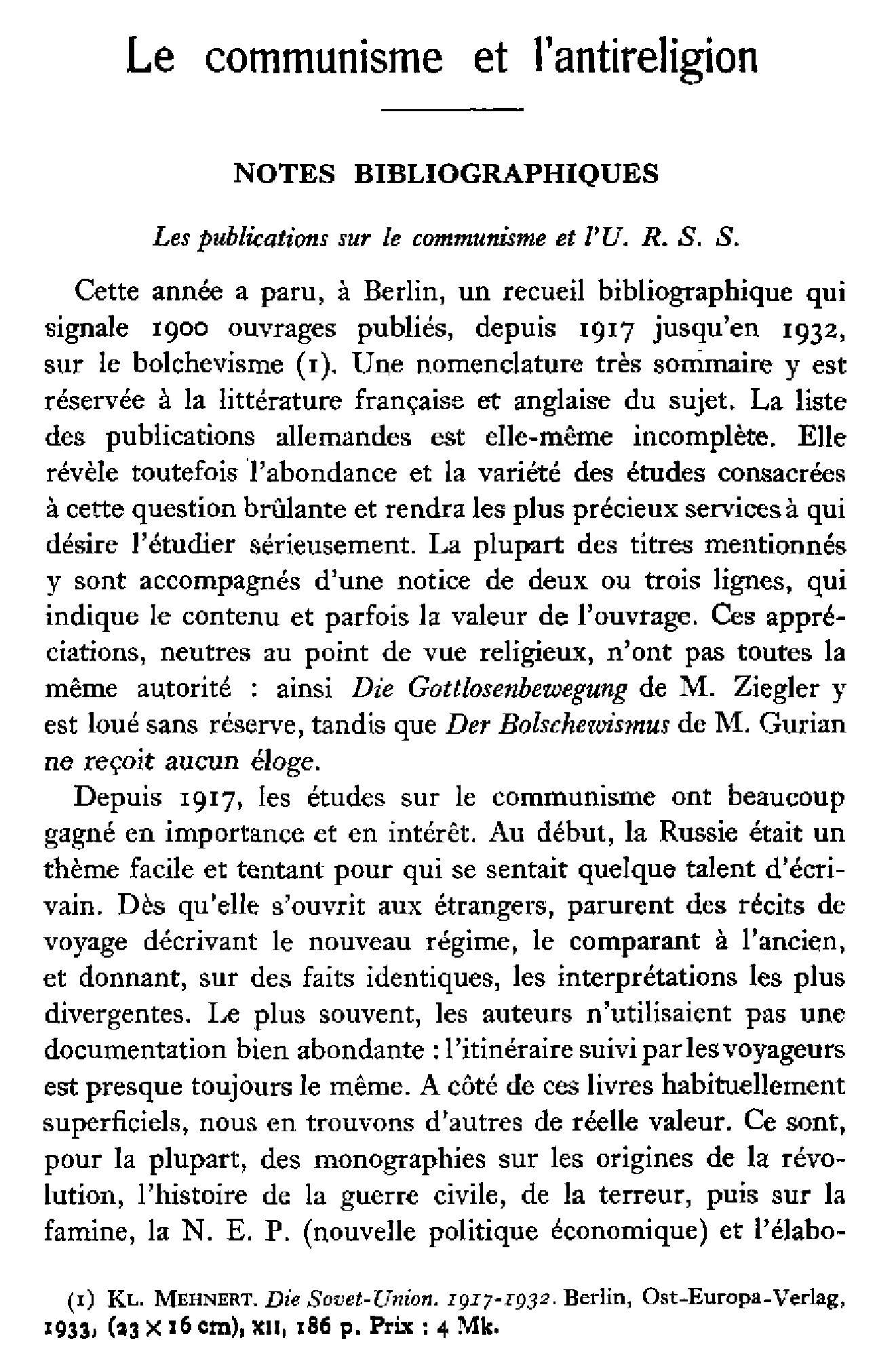 Le communisme et l'antireligion