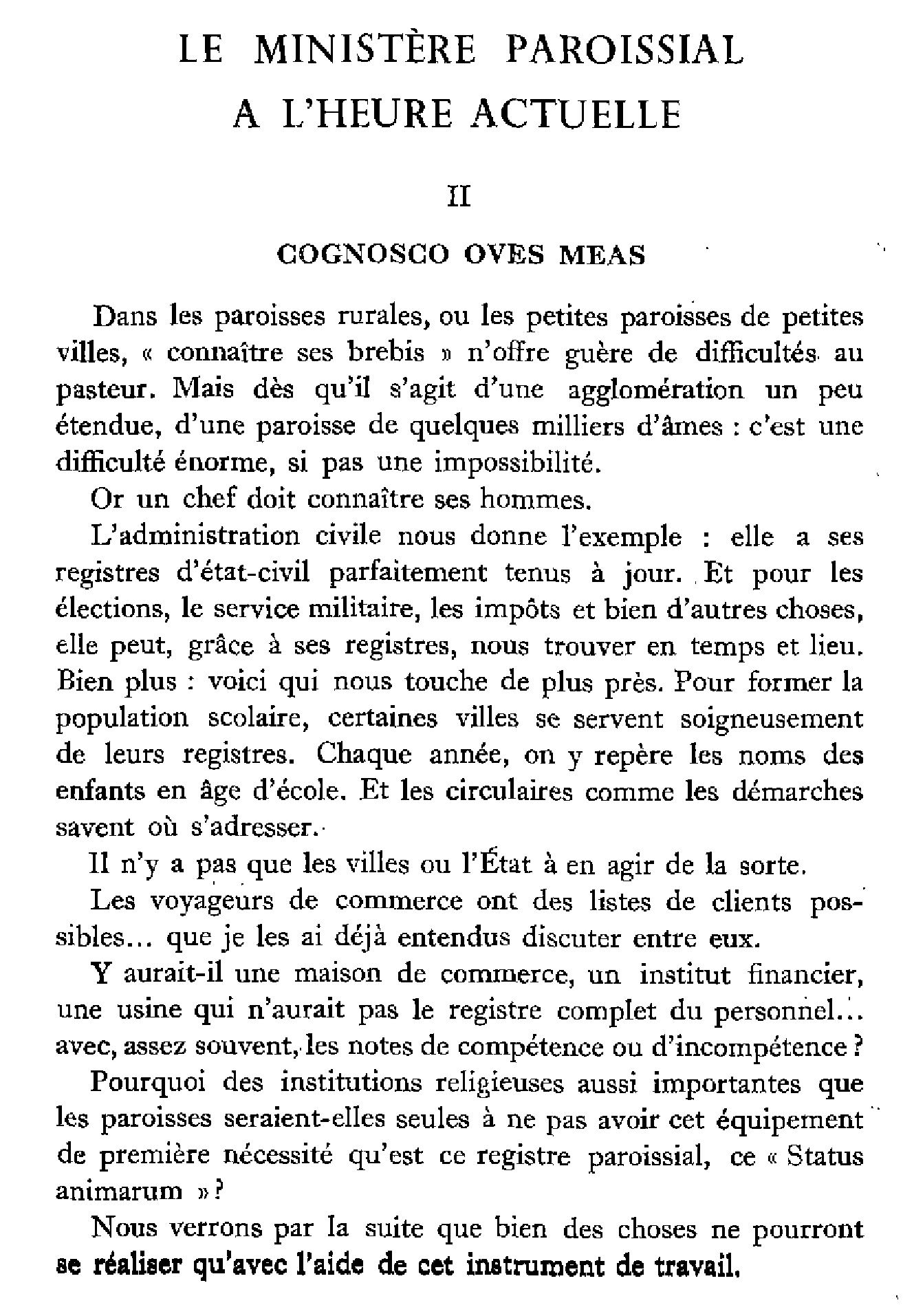 Le ministère paroissial à l'heure actuelle (2)