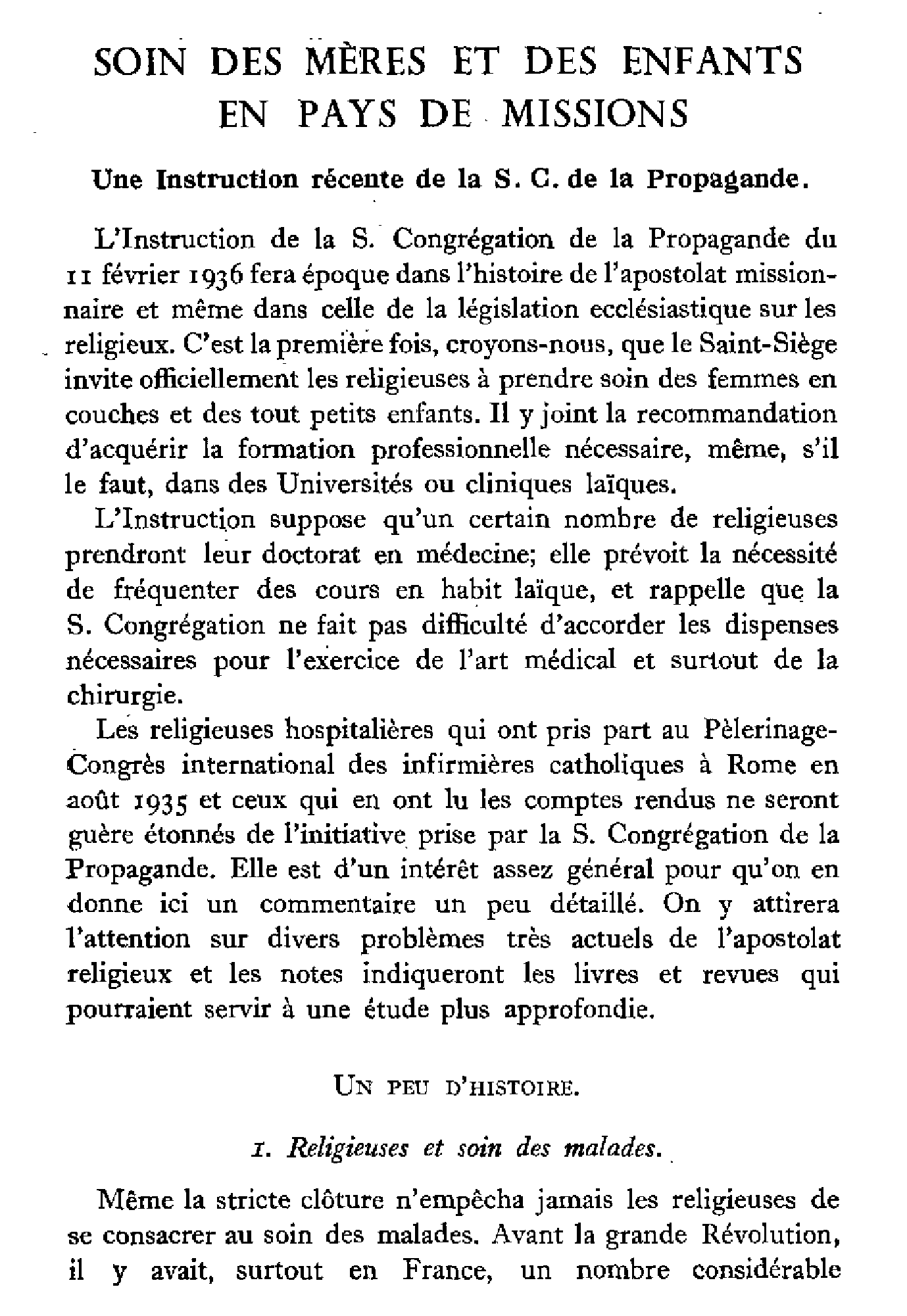 Soin des mères et des enfants en pays de missions