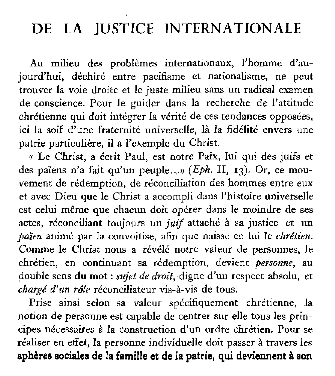De la justice internationale
