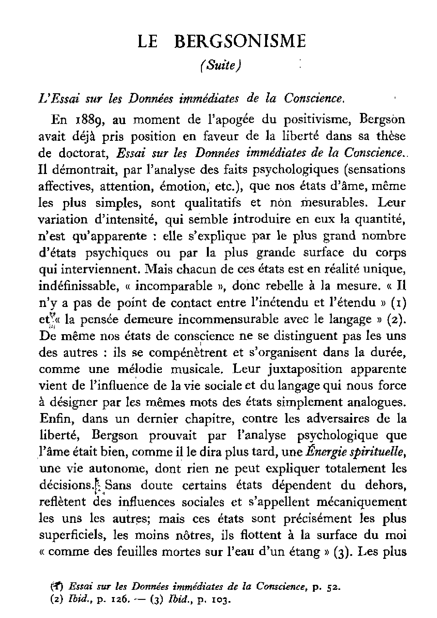 Le Bergsonisme (2)