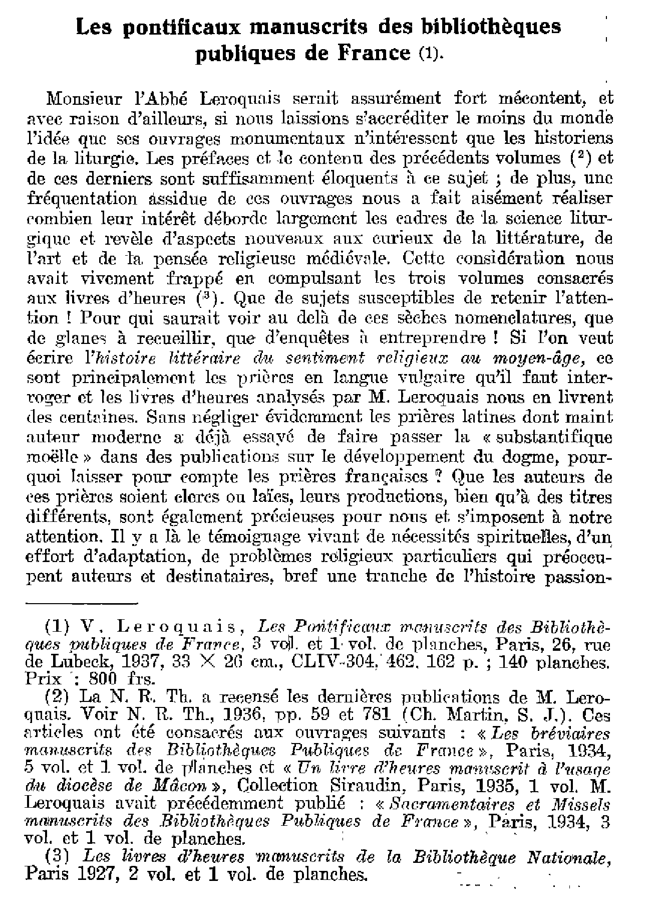Les pontificaux manuscrits des bibliothèques publiques de France