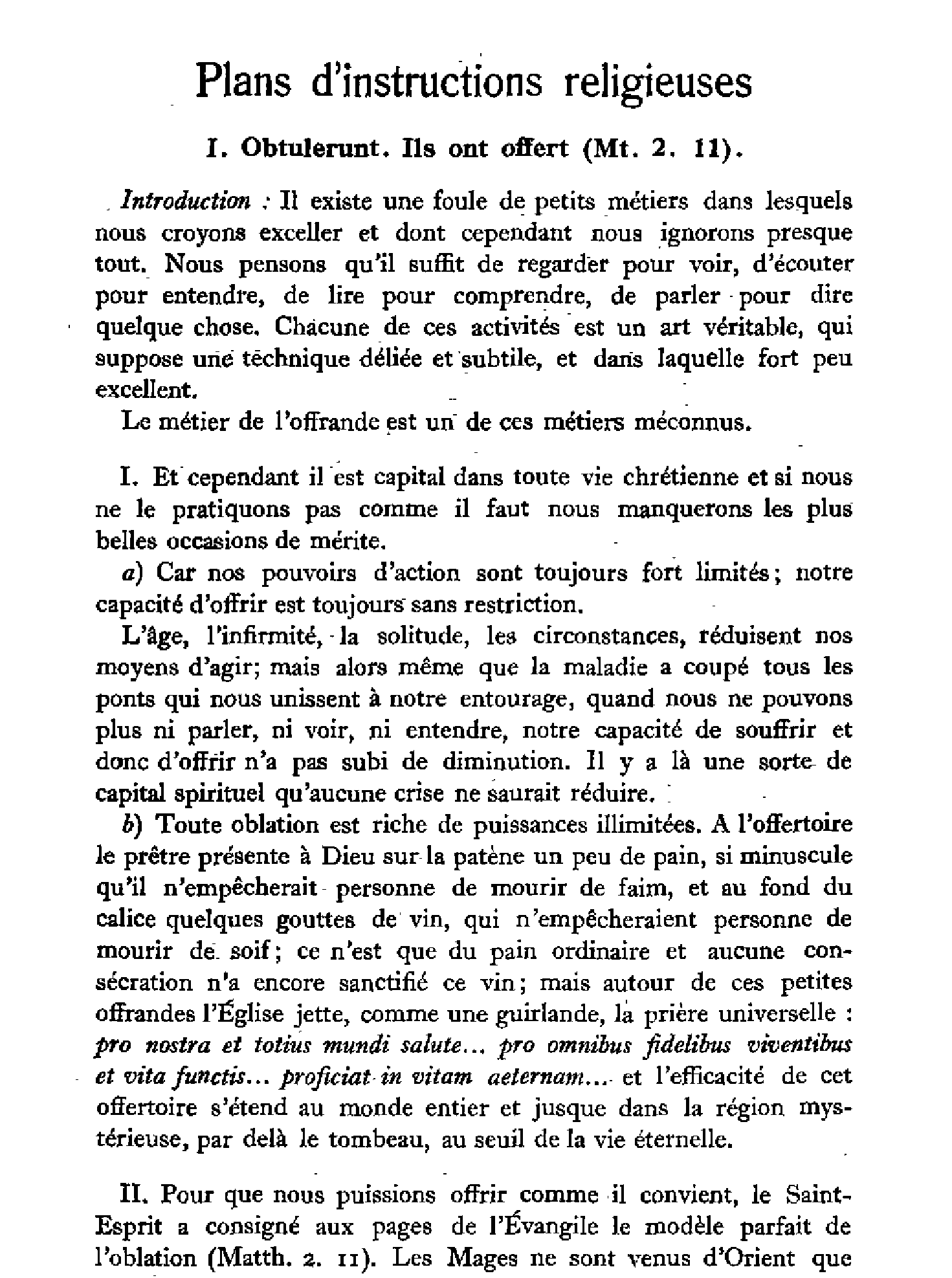 Plans d'instructions religieuses