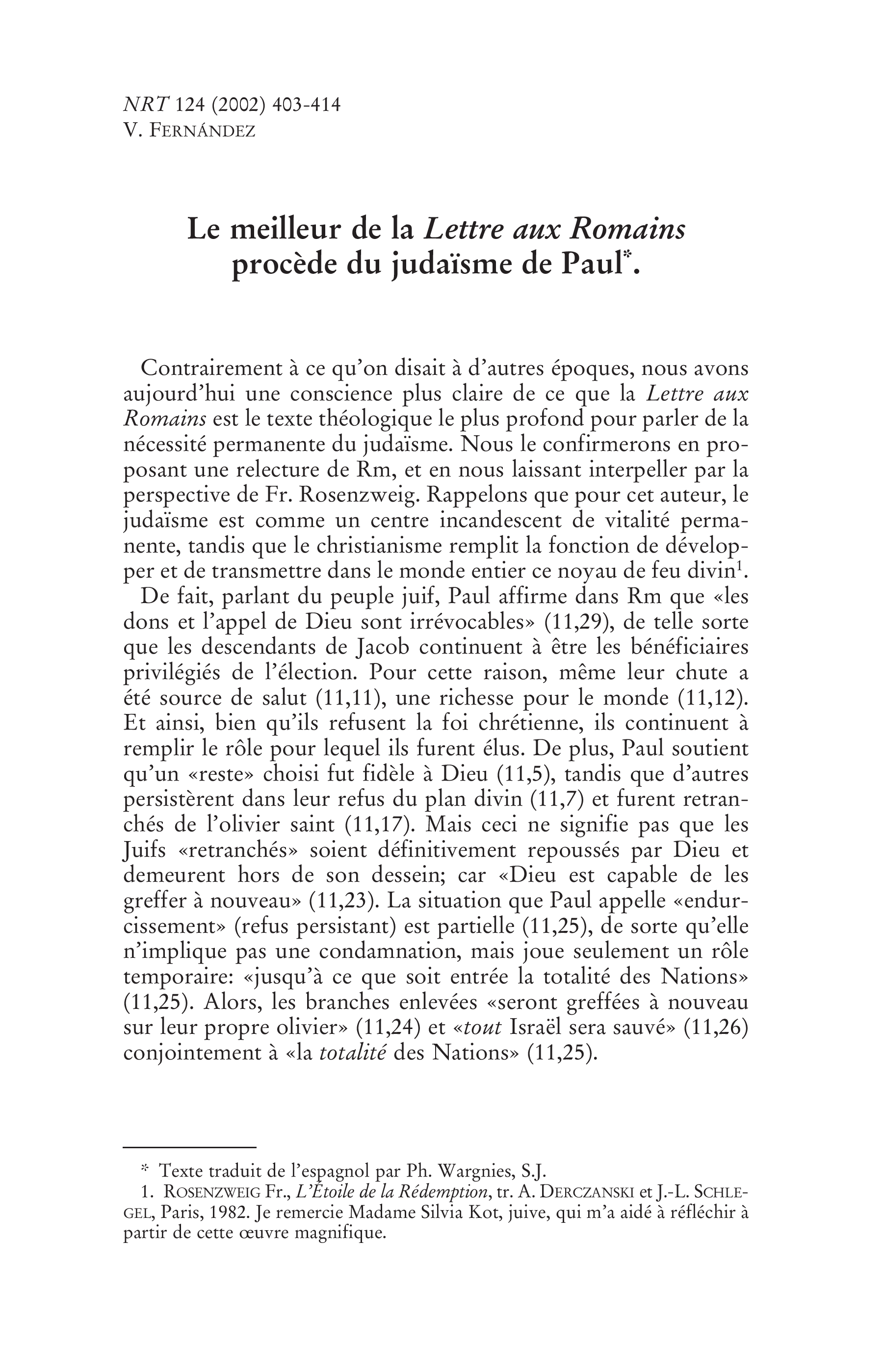 Le meilleur de la Lettre aux Romains procède du judaïsme de Paul