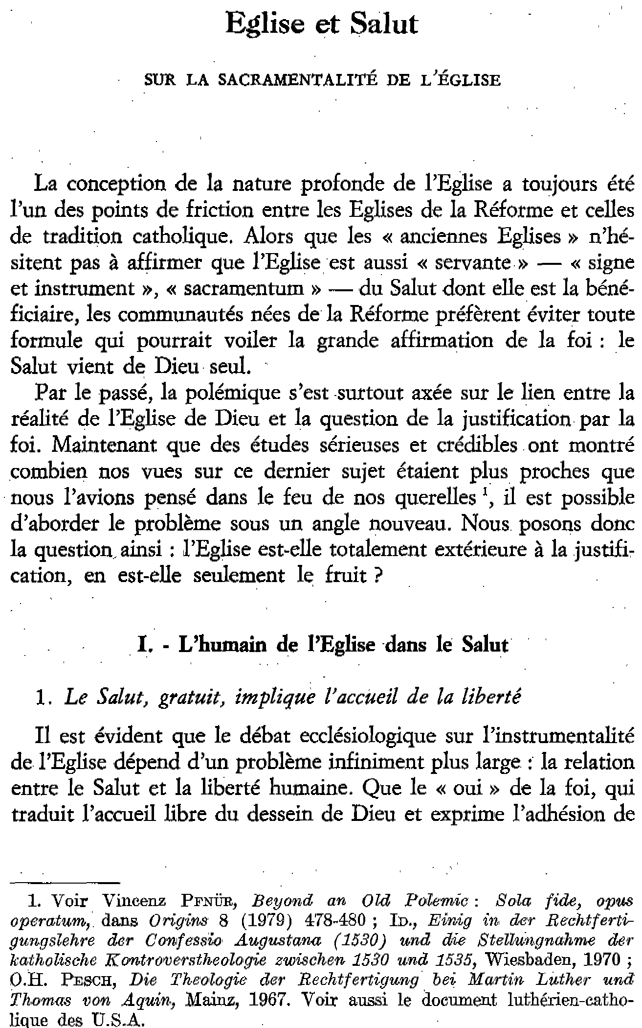 Église et Salut. Sur la sacramentalité de l'Église