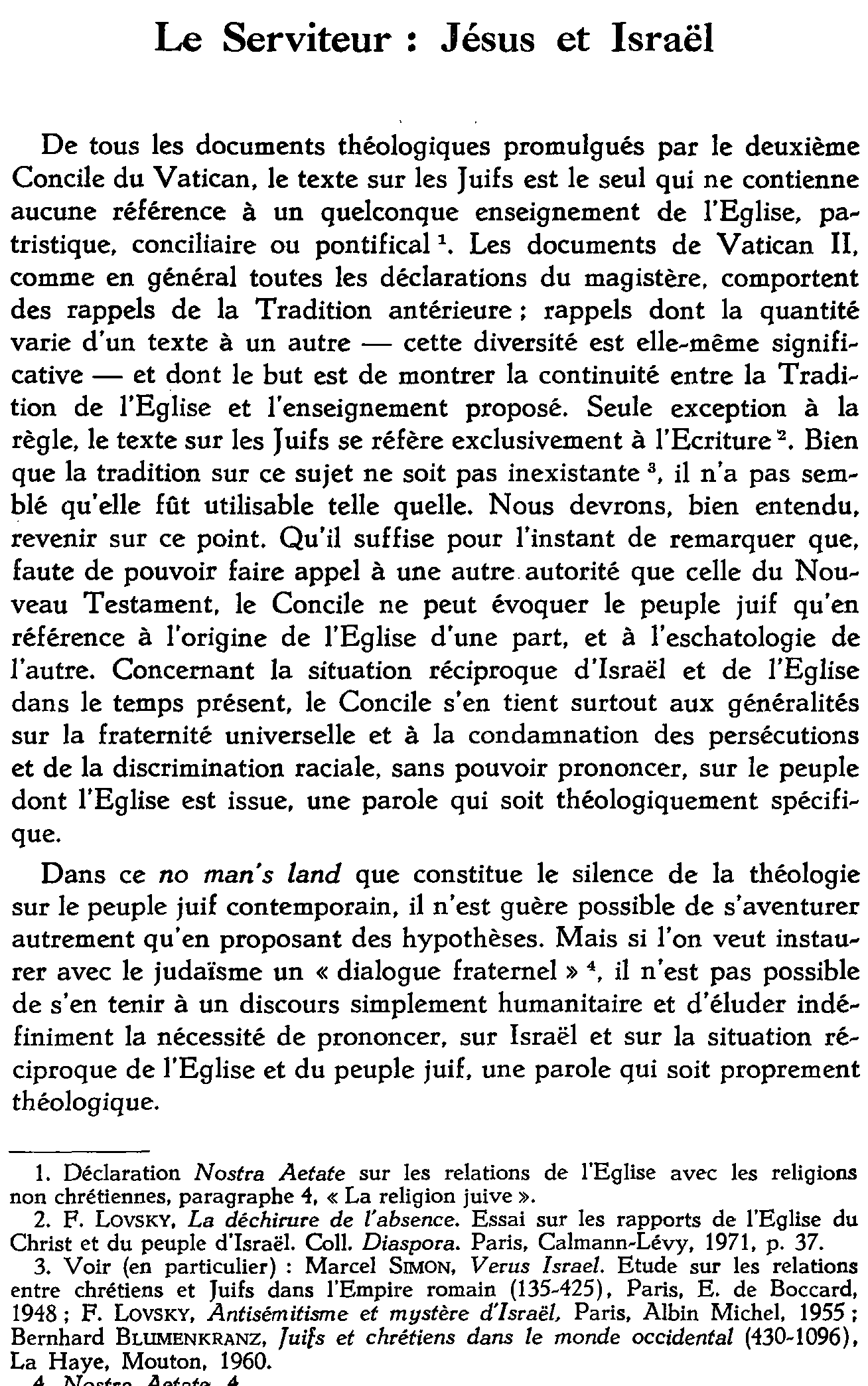 Serviteur: Jésus et Israël